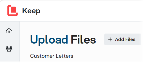 The Keep icon that returns the user to the home page.